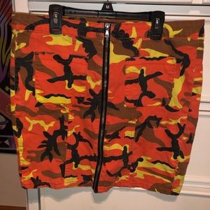 Orange Camo Skirt
